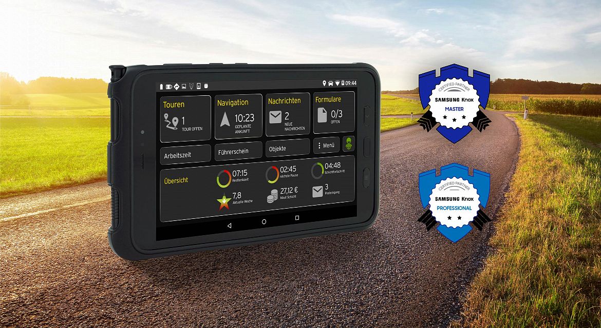 Samsung Knox Zertifikate 8 Zoll Telematik Display YellowTabPro