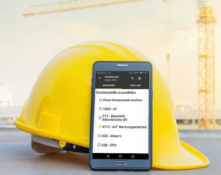 YellowTimeManager digitale Arbeitszeiterfassung mit Kostenstellenübersicht