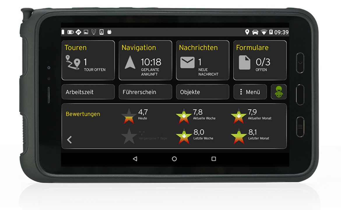 Fahrerbewertung Fahrstilanalyse mobile Ansicht