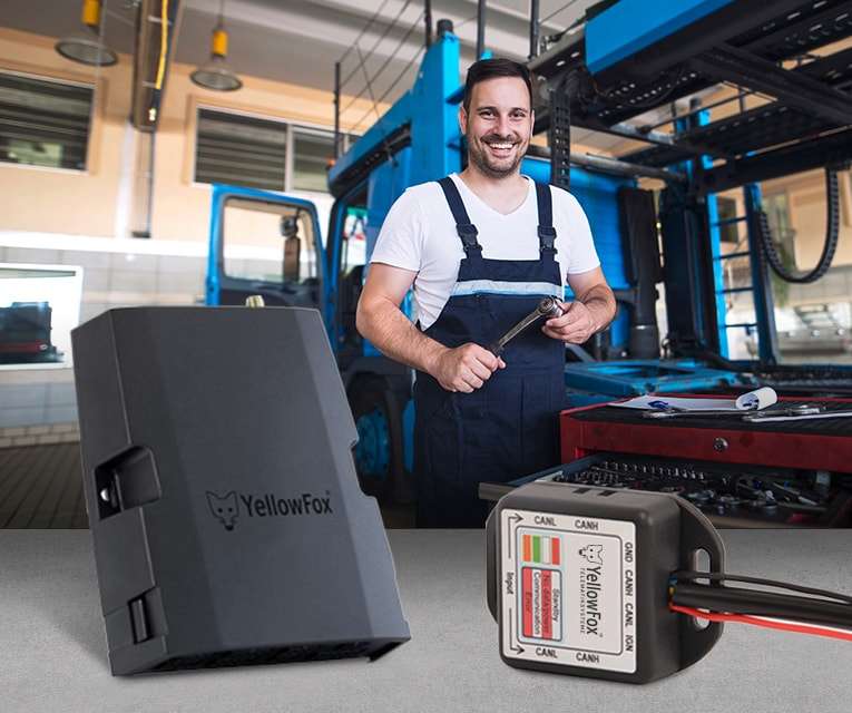 CAN- & FMS-Fahrzeugdaten aus lesen mit YellowFox Telematiksysteme